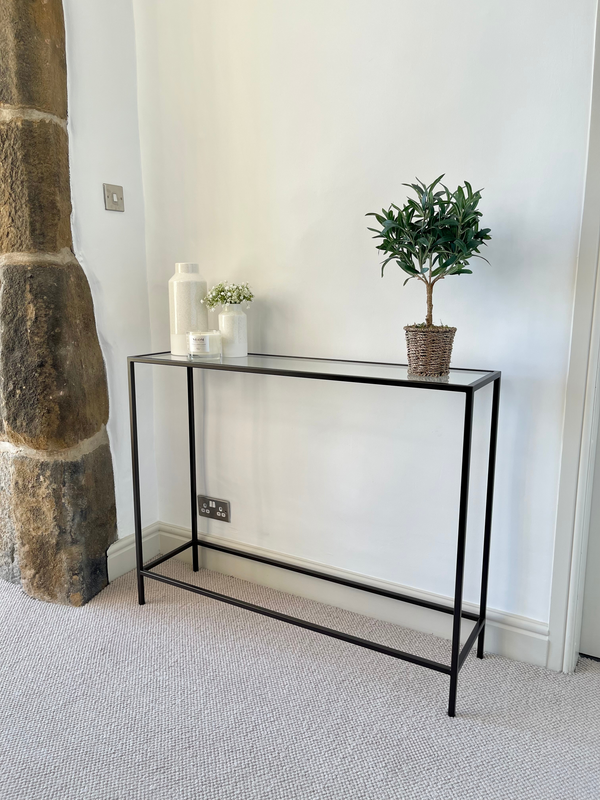 Madison Glass Metal Console Table