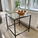 Madison Glass Metal Side Table - Black