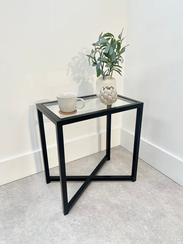 Crossley Glass Metal Side Table