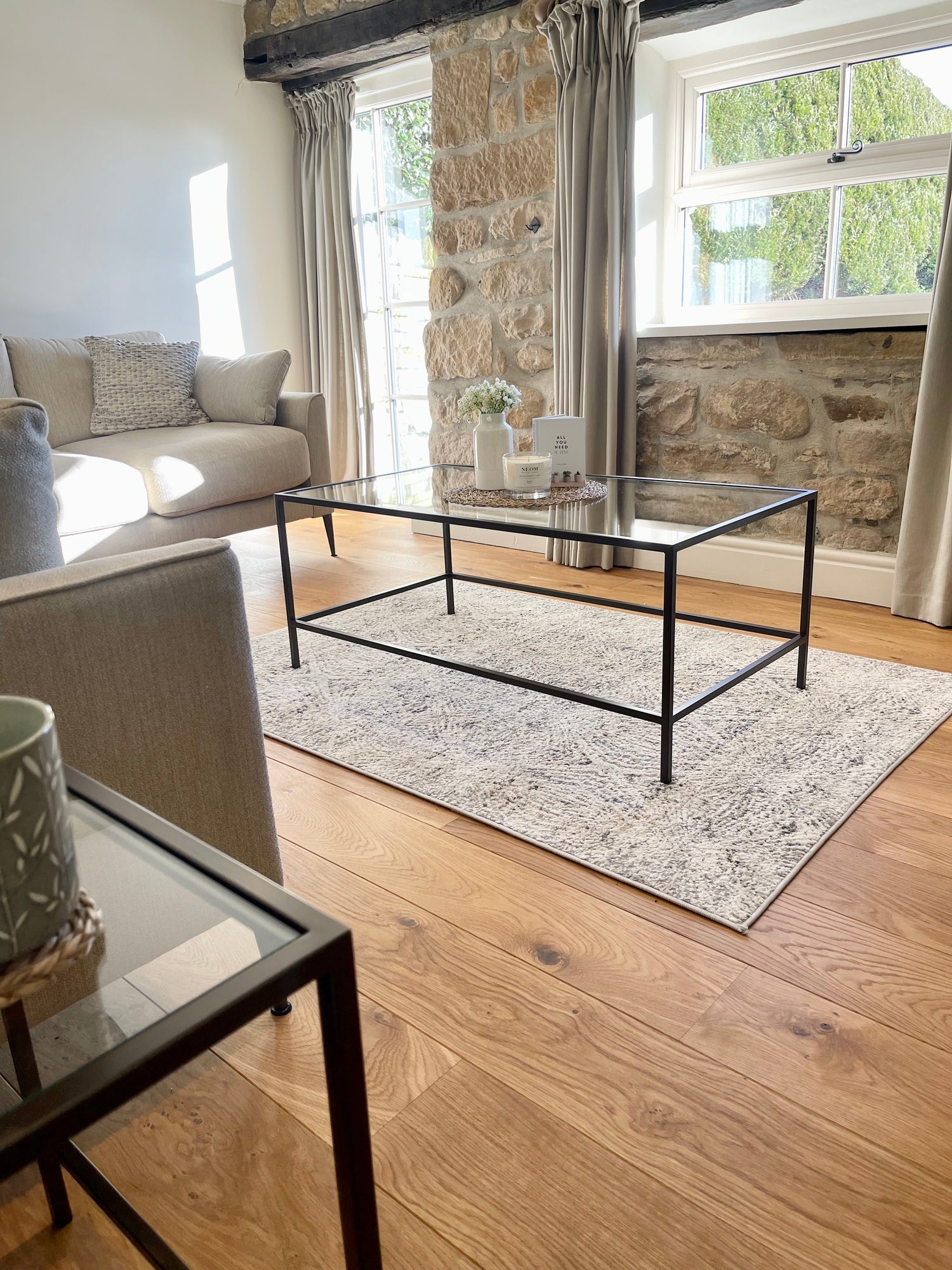 Madison Glass Metal Coffee Table - Dark Bronze