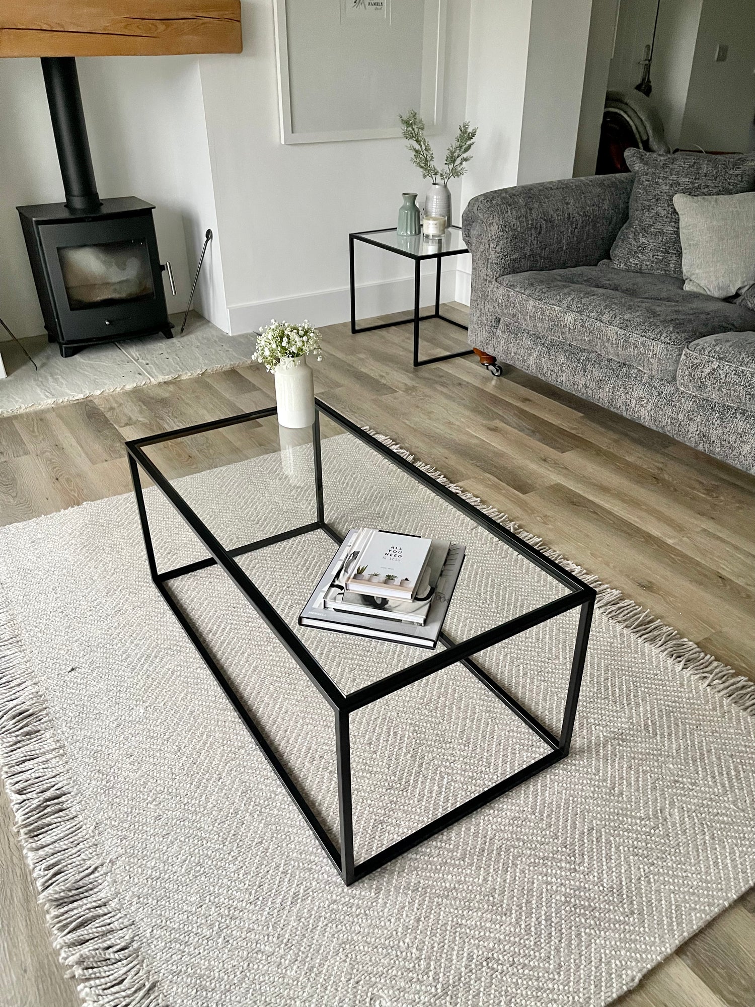 Glass Metal Nesting Coffee Tables