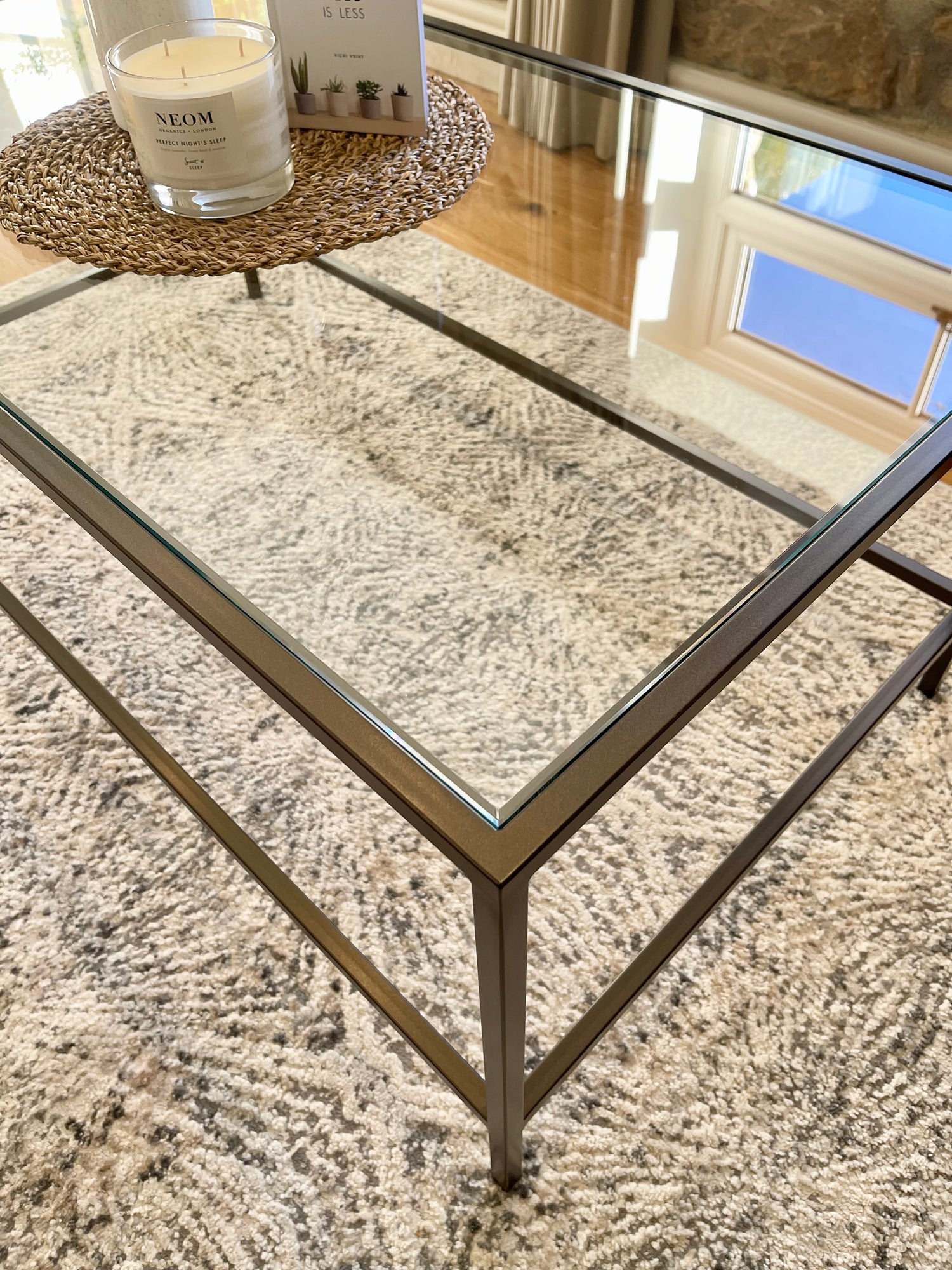 Madison Glass Metal Coffee Table - Dark Bronze