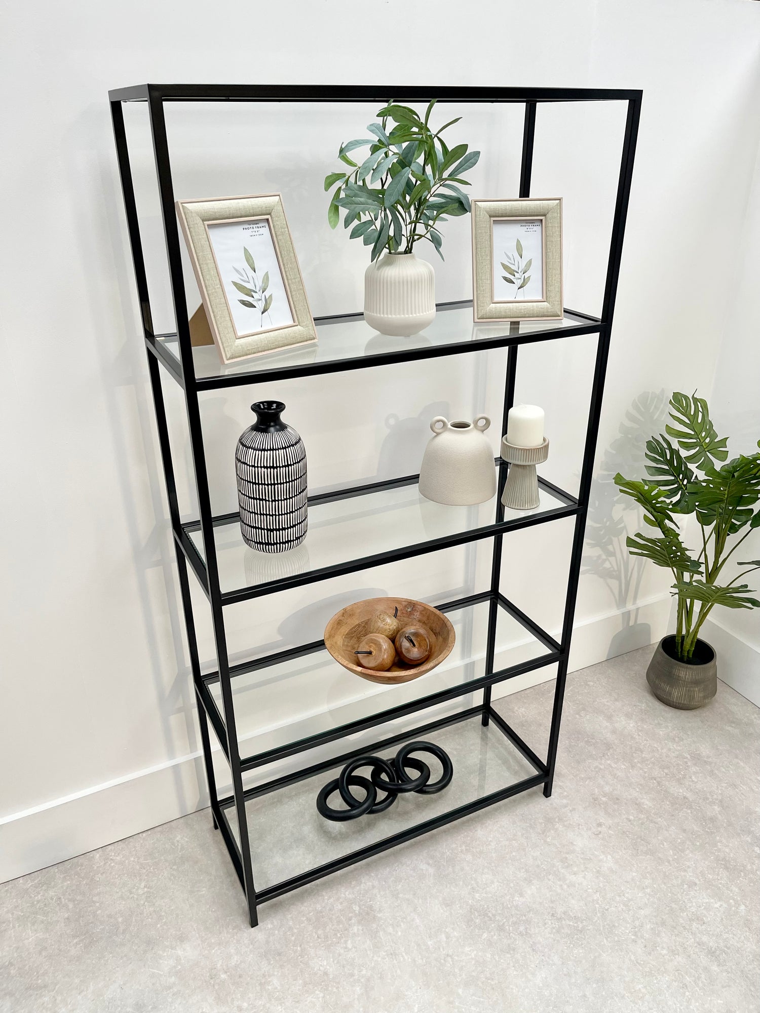 Glass Metal Bookcase