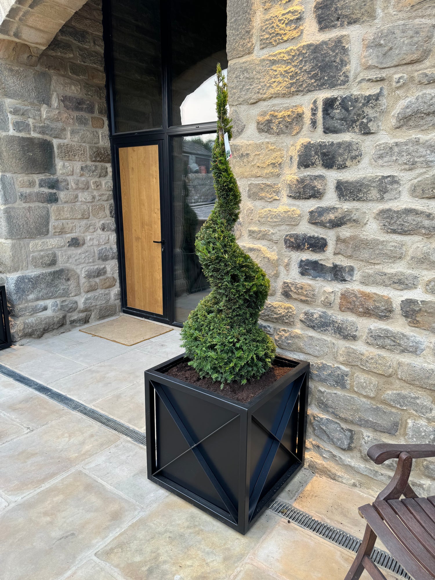 XL Square Metal Planters - Black