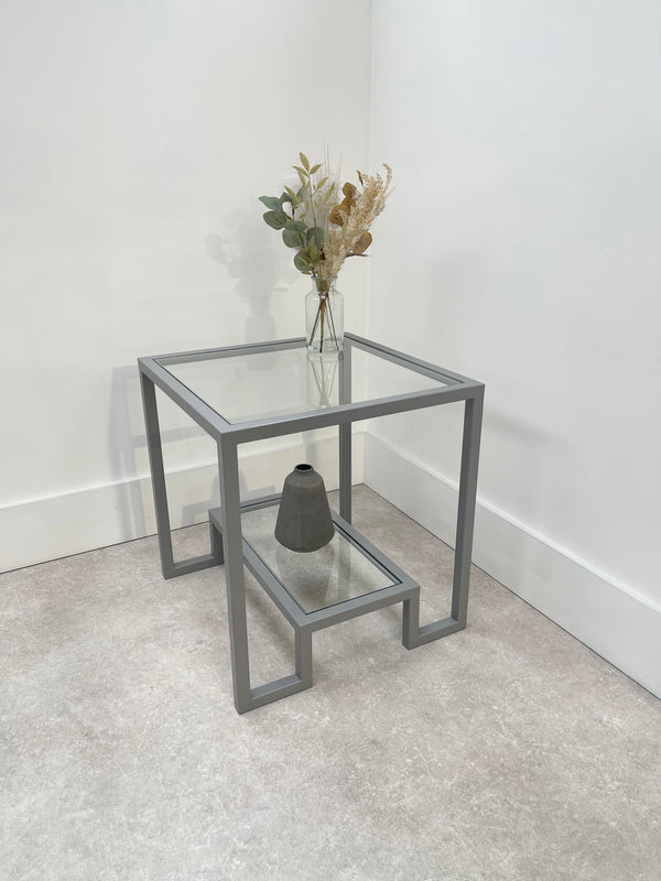 Hudson Glass Metal Side Table