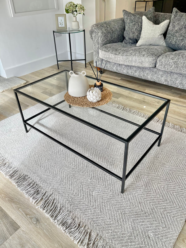 Madison Glass Metal Coffee Table