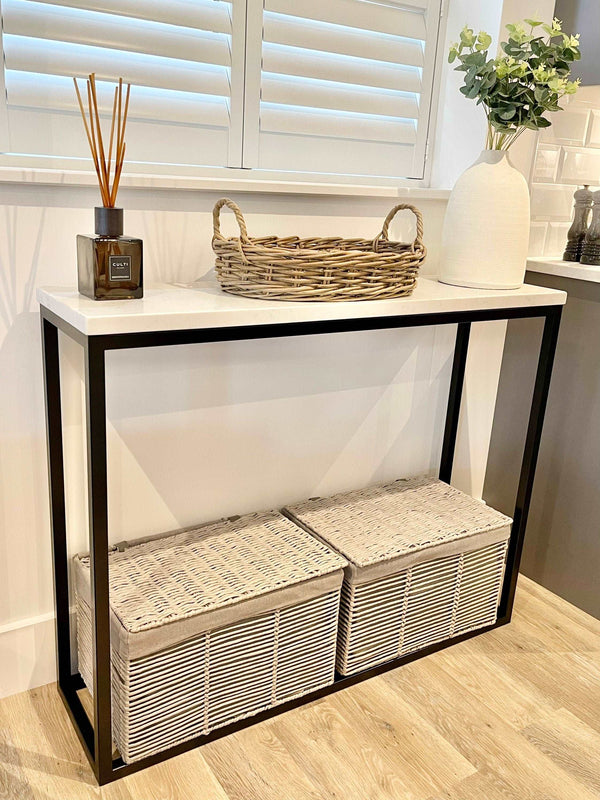 Luna Marble Metal Console Table