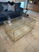 Gold Glass Metal Coffee Side Table