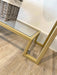 Gold Glass Console Side End Table