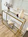 Gold Glass Console Side End Table