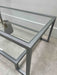 Glass Metal Coffee Table Silver Grey