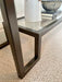 Glass Metal Console Table Dark Bronze