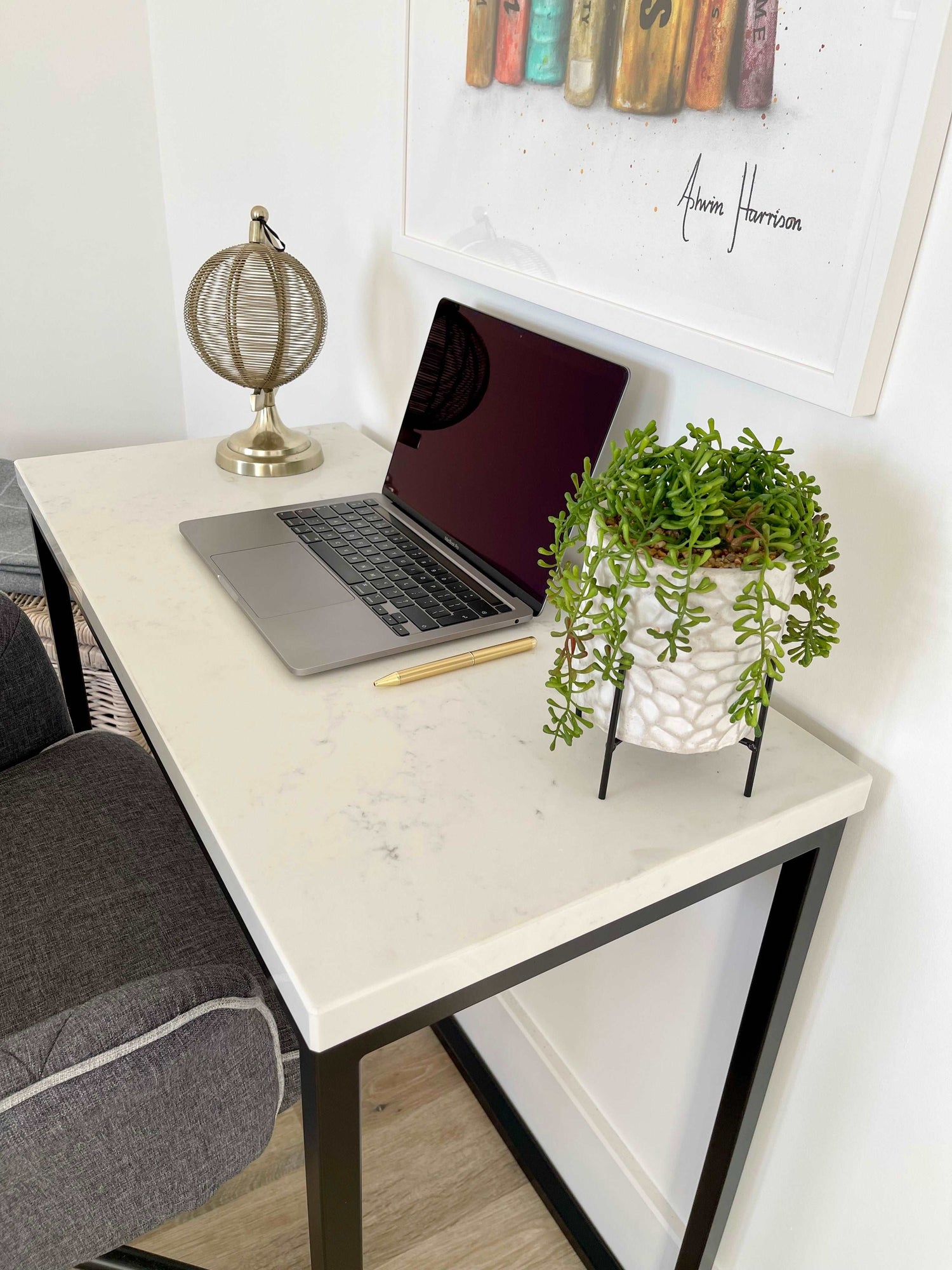 Marble Quartz Office Desk Table