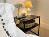 Matte Black Metal Bedside Table