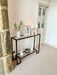 Glass Metal Console Table Dark Bronze