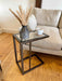 Glass Sofa Side End Table Dark Bronze