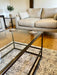 Glass Metal Coffee Table Dark Bronze