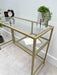 Glass Metal Office Desk Gold