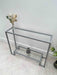 Glass Metal Console Table Silver Grey