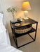 Matte Black Metal Bedside Table