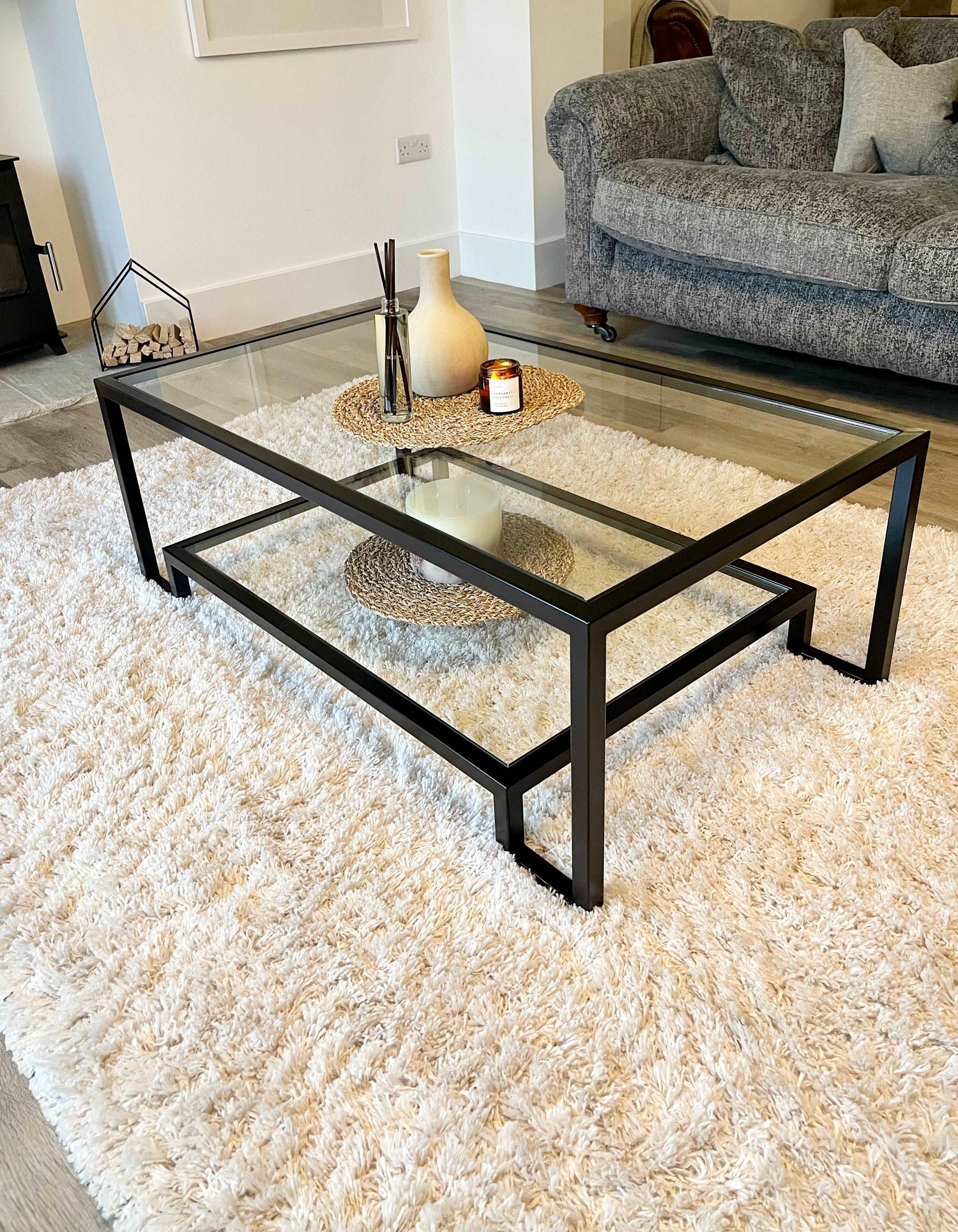 Glass Metal Coffee Table