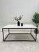 Marble Coffee Table Matte Black Frame