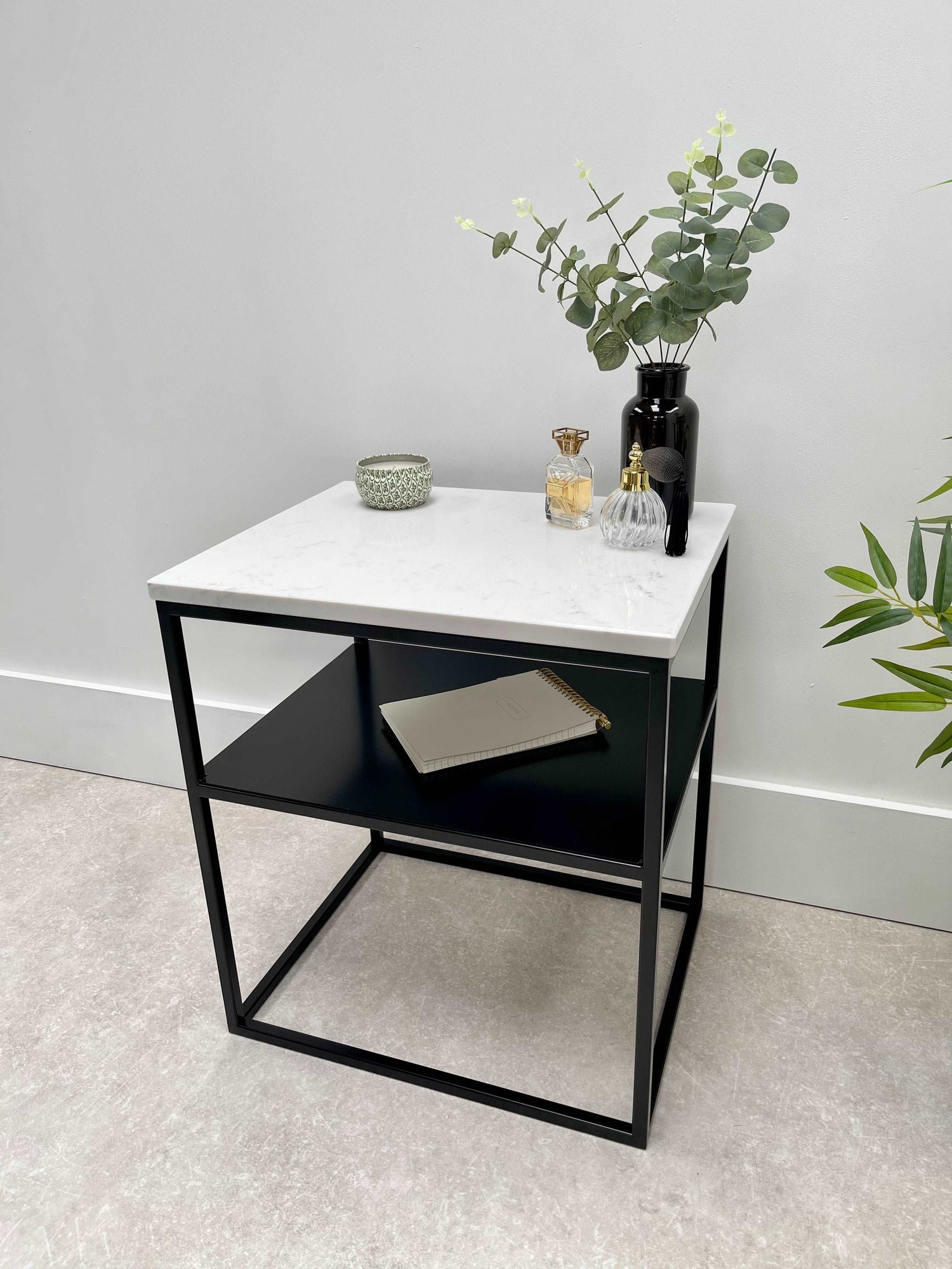 Marble Metal Bedside Table