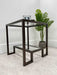 Glass Metal Side Table Dark Bronze