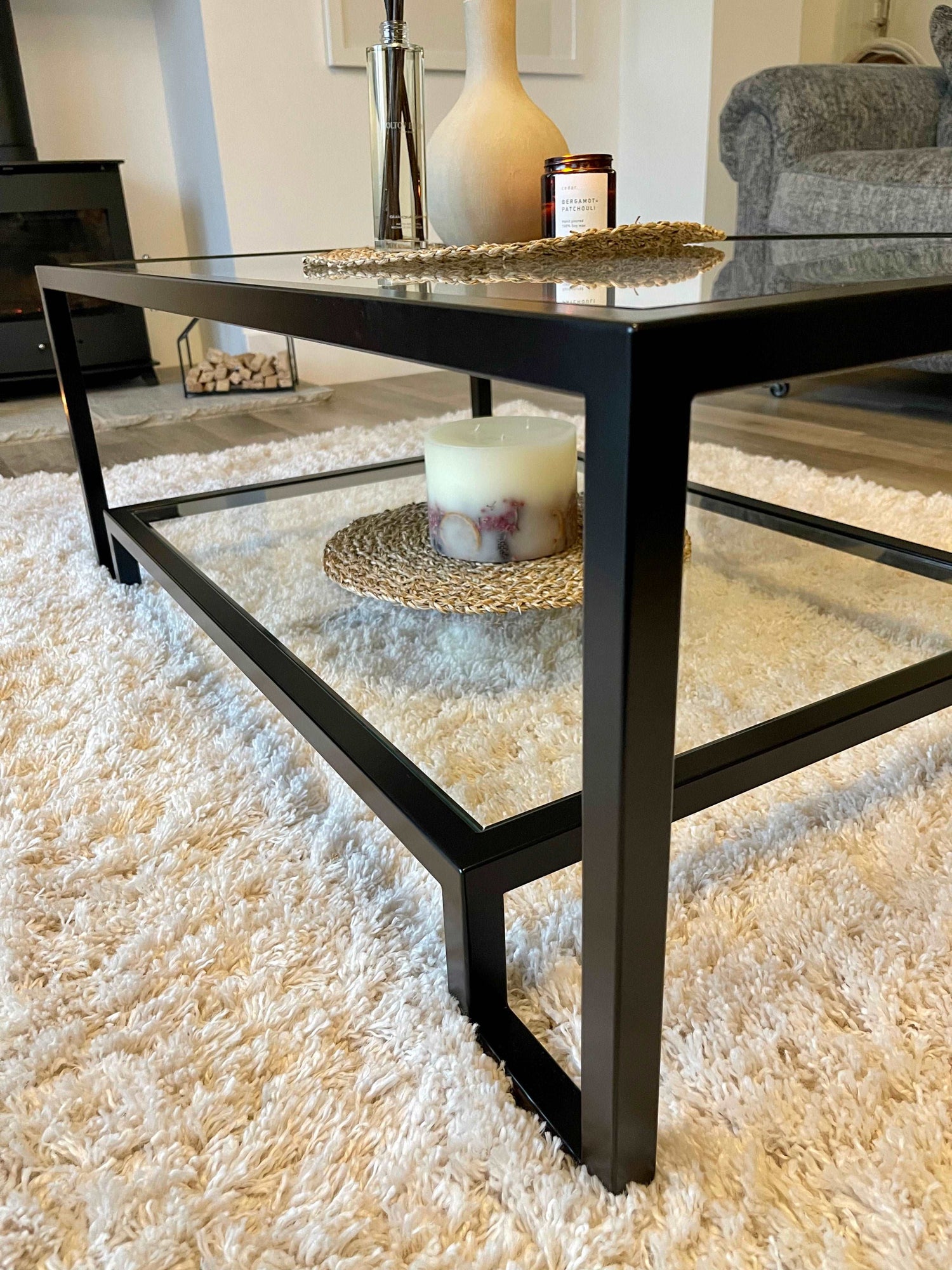 Glass Metal Coffee Table