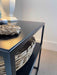 Matte Black Metal Bedside Table