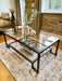 Glass Metal Coffee Table Dark Bronze