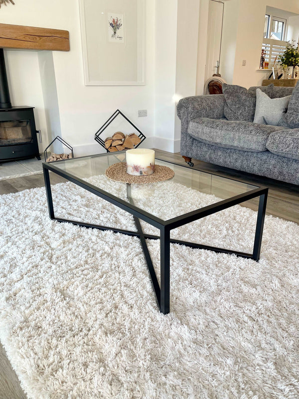 Crossley Glass Metal Coffee Table