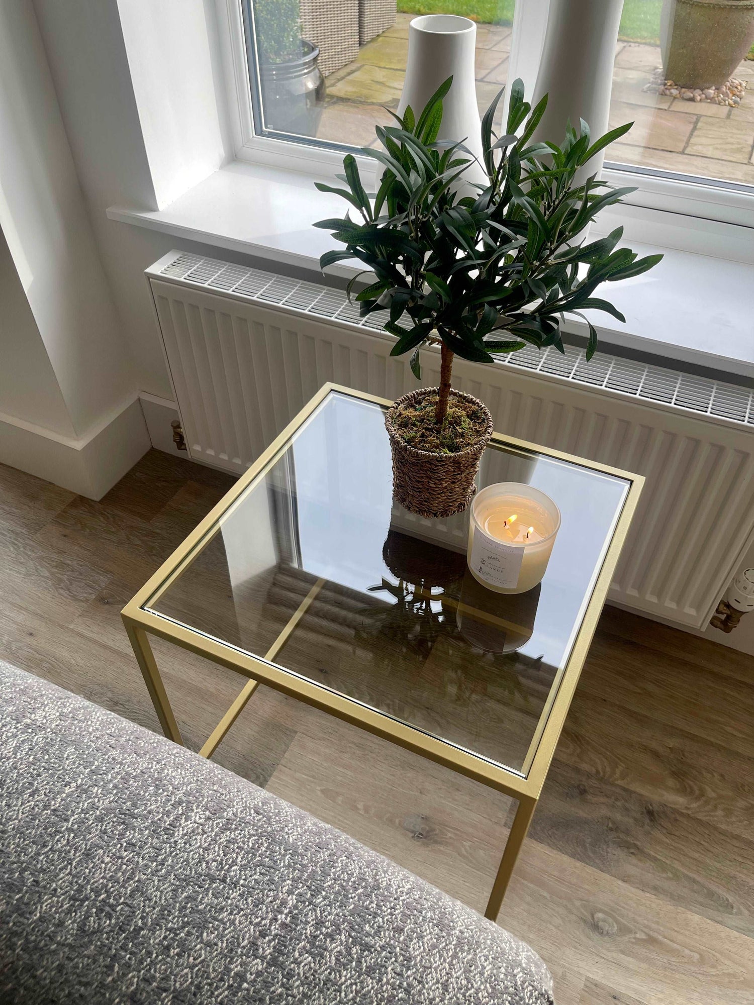 Gold Glass Side Table