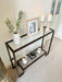 Glass Metal Console Table Dark Bronze