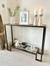 Glass Metal Console Table Dark Bronze