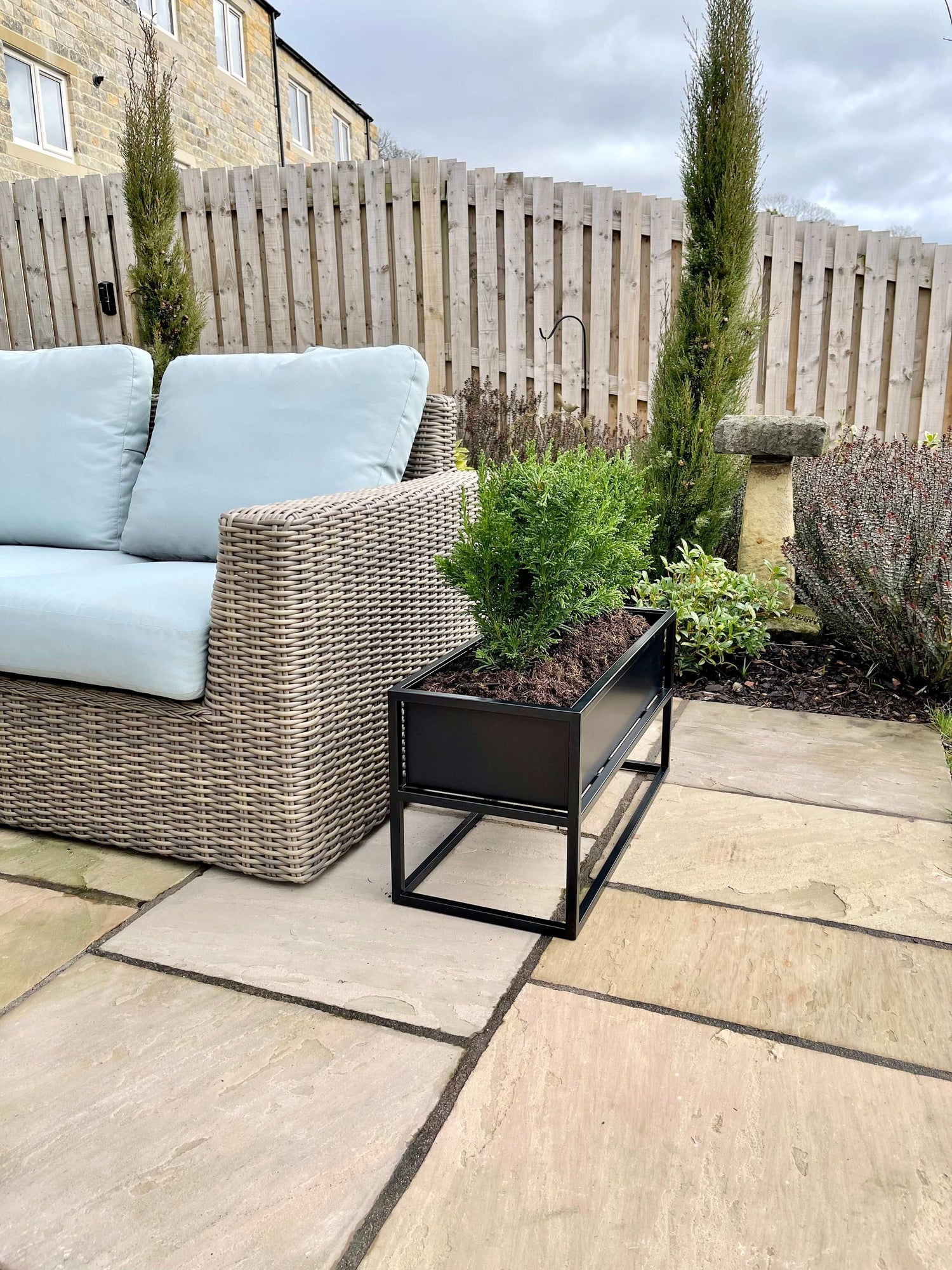 Metal Standing Planter Low