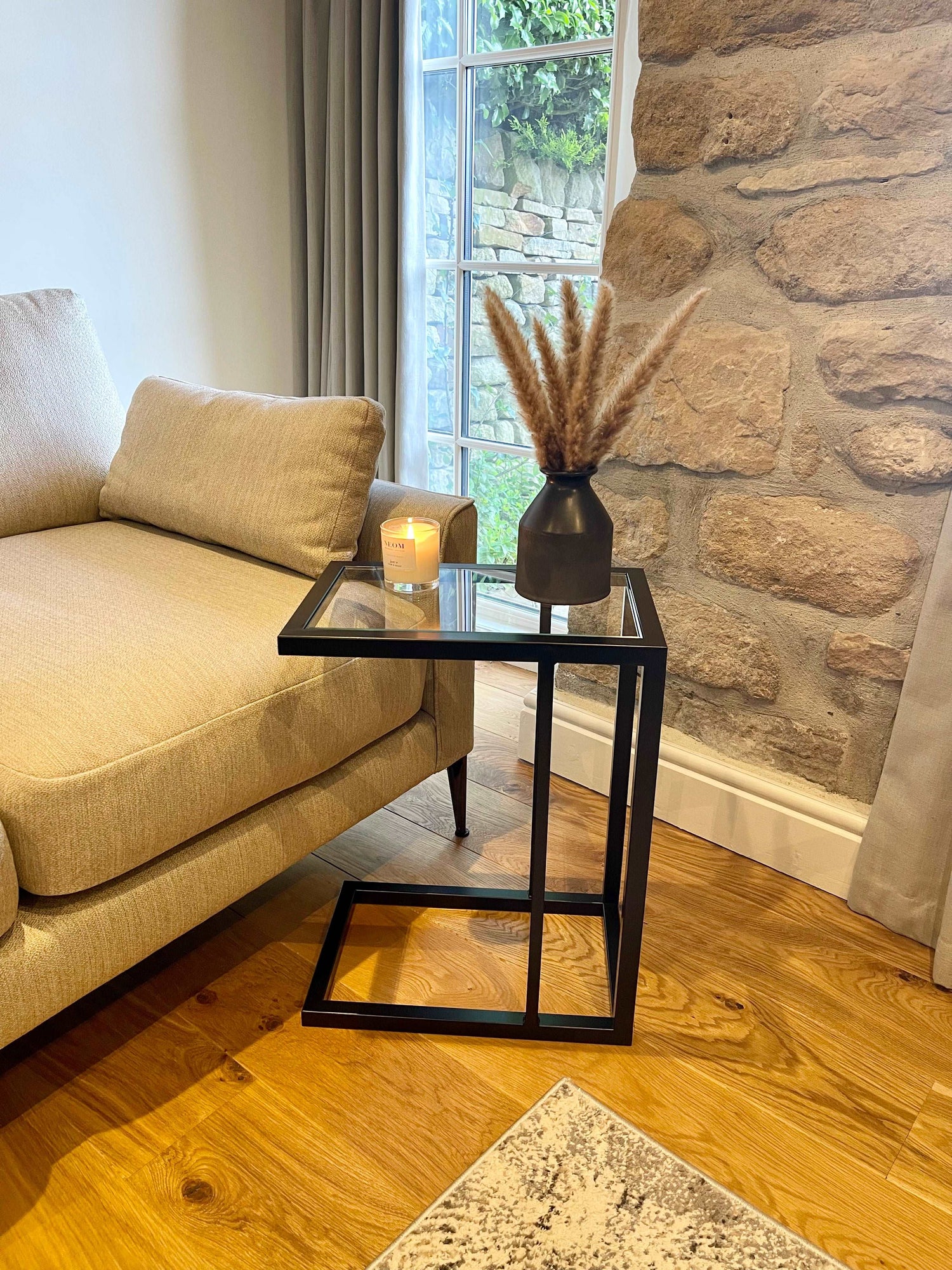 Glass Sofa Side End Table