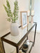 Glass Metal Console Table Dark Bronze