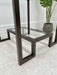 Glass Metal Side Table Dark Bronze