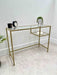 Glass Metal Office Desk Gold