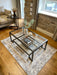 Glass Metal Coffee Table Dark Bronze