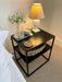 Matte Black Metal Bedside Table