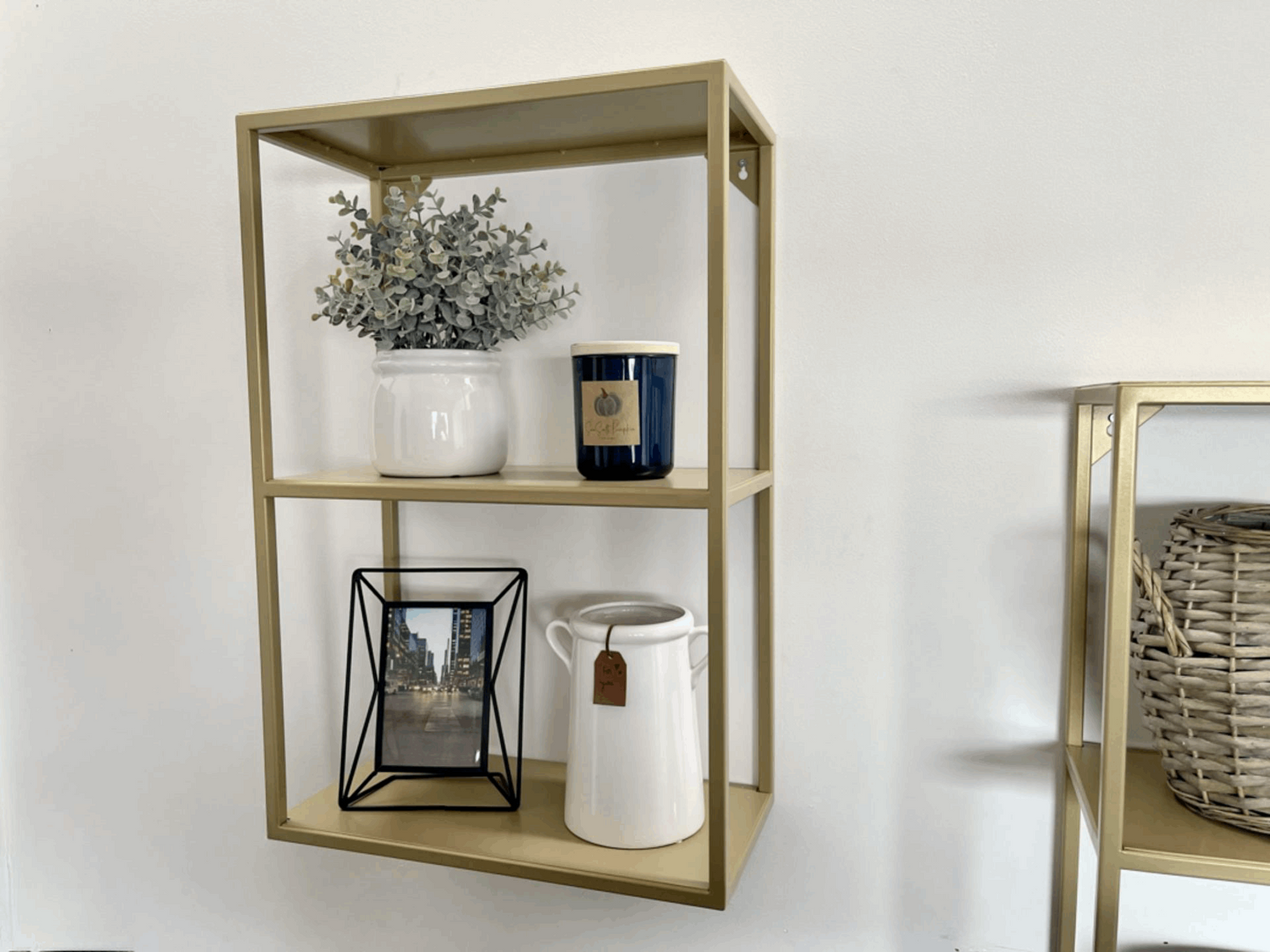 Gold Metal Wall Shelf Small