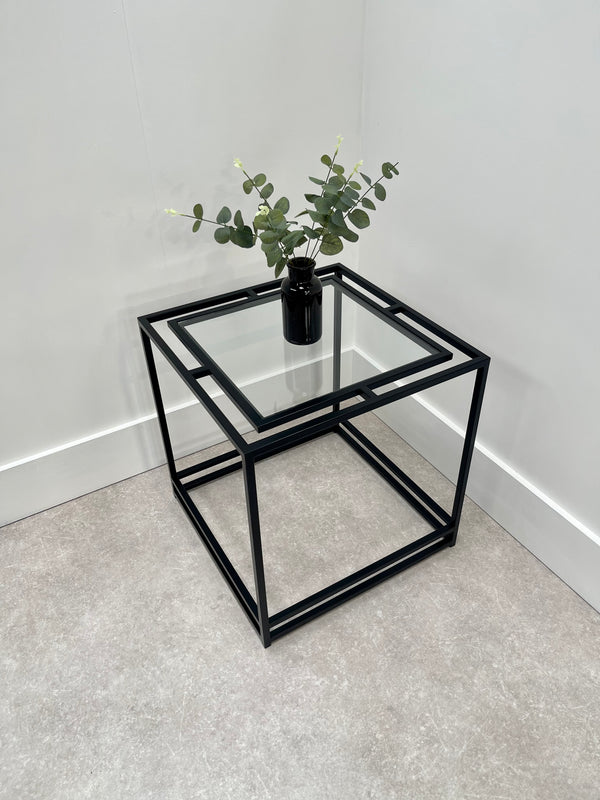 Thea Glass Metal Side Table