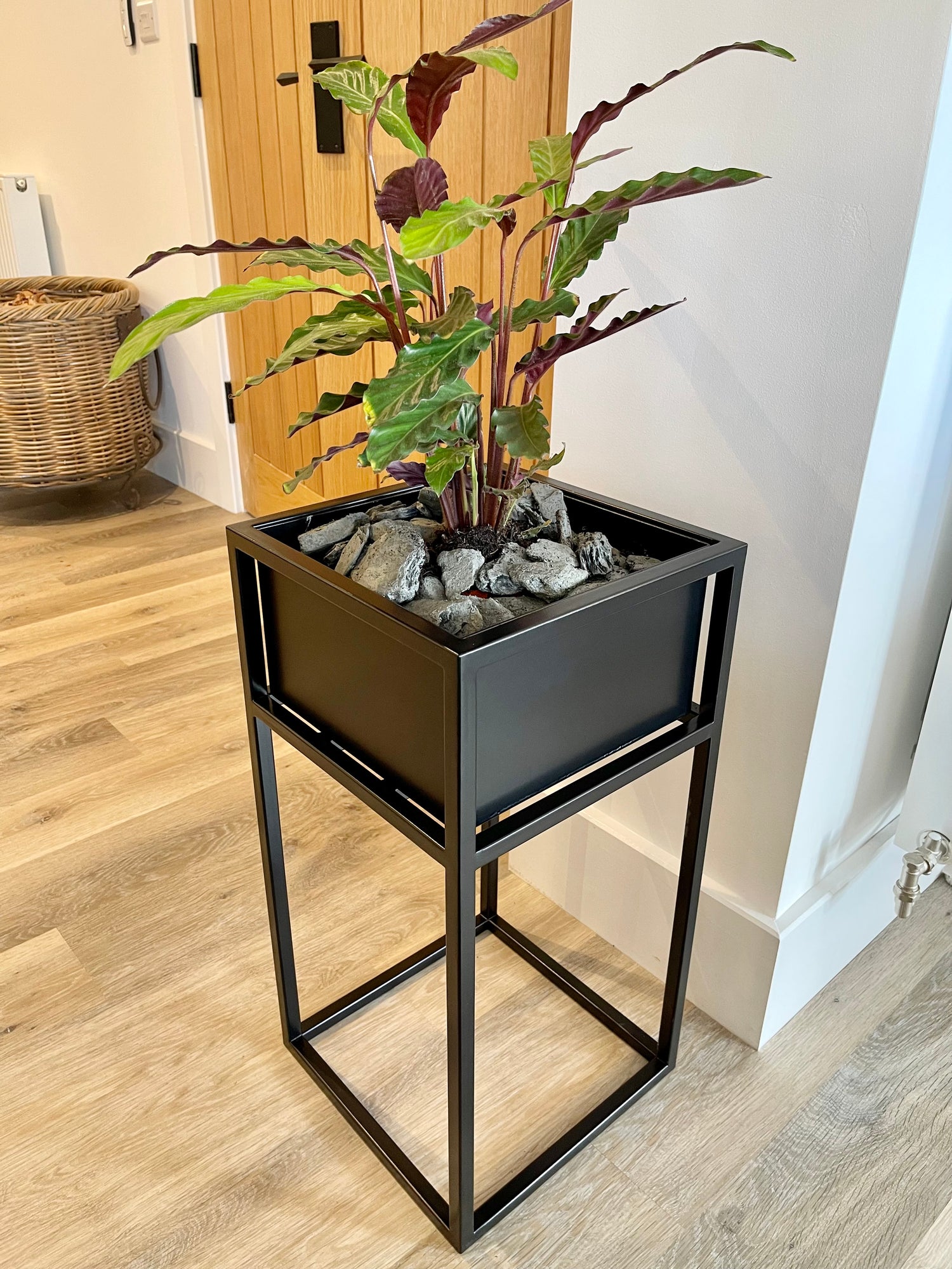 Metal Standing Square Planter Tall